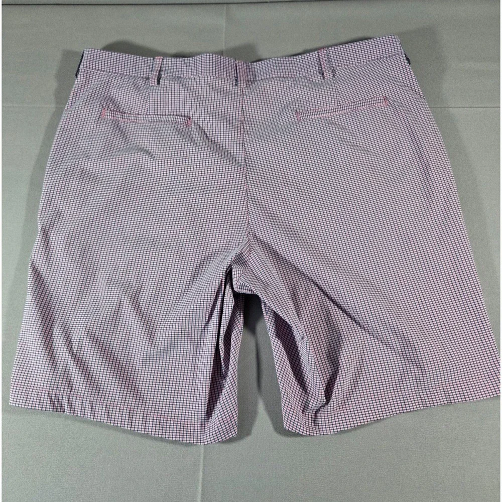 PGA Tour Shorts Mens 41 Pink Blue Plaid Golf Stretch Performance Course Wear